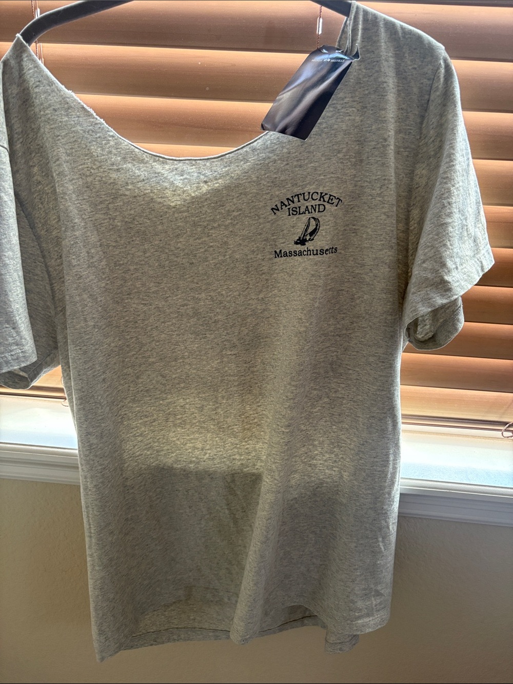 Brandy Melville Gray Nantucket Island Graphic Tee
